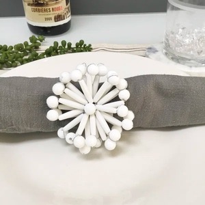 Modern Flower Resin Napkin Ring White Table Decoration Accessory - Product Image 3