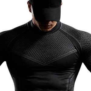 Mens Compression Training <b>Shirt</b> Long Sleeve Sportswear Honeycomb Panel Athletic Workout Base Layer Running Fitness Performance - Product Image 5