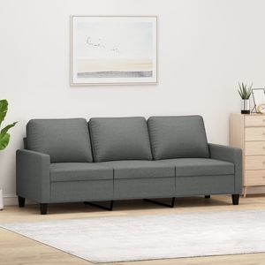 Canapé 3 places gris foncé en tissu 100% polyester, structure métallique, mousse textilène, style moderne - Product Image 1
