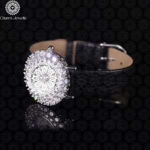 Montre de luxe pour homme en acier inoxydable Charm Jewells, cadran de 40 mm, bracelet de 20 mm, lunette sertie de diamants, fermoir caché à bouton-poussoir, mouvement mécanique - Product Image 2