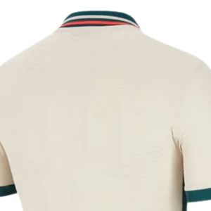 Men Cream <b>Green</b> Trim Rib Soccer Jersey Short Sleeve Polyester Football Uniform Casual Training Performance Sports Clothing - Product Image 3