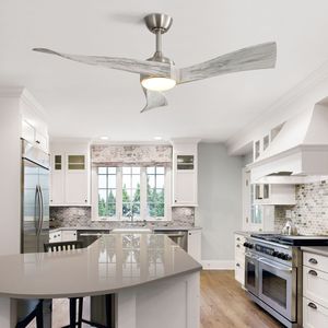 Ventilatore da Soffitto da 52 Pollici in Nichel Spazzolato con Telecomando a 6 Velocità, Motore DC a Risparmio Energetico, Varie Opzioni di Illuminazione - Product Image 5