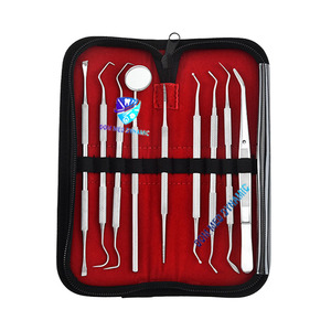 Dom Med Dynamics PROMOTION EXCEPTIONNELLE Kit de 9 instruments d'hygiène bucco-dentaire en acier inoxydable avec étui et poignée ergonomique pour le nettoyage des dents et des gencives - Product Image 4