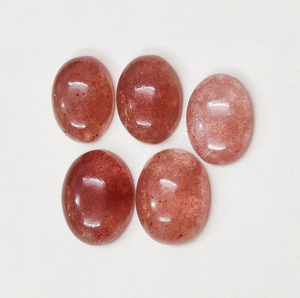 Cuarzo Fresa Natural AAA, Cabujón Ovalado Rojo, Piedra Suelta de 18*13 y 20*15 mm, Gema 100% NATURAL para Joyería - Product Image 4