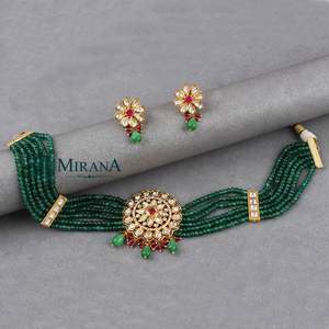 Yutika Gold Plated Polki Kundan Choker Set for Festival and Bridal - Product Image 4