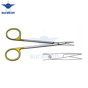 Knapp Scissors <b>12</b> cm (4-3/4 Inch) Straight Sharp TC Gold Tungsten Carbide Surgical Scissors Stainless Steel Precision Operating - Product Image 3