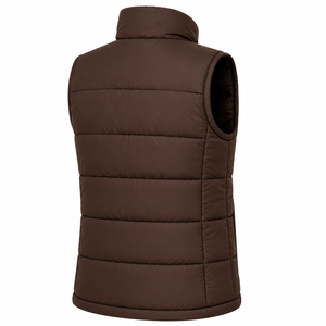 Gilet matelassé respirant personnalisé pour homme, col montant, fermeture éclair, rembourré en polyester/nylon, couleur unie, vêtement d'extérieur d'hiver sans manches - Product Image 6