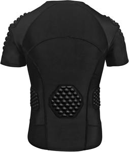 T-shirt de compression court blanc personnalisé pour homme, avec protection de poitrine rembourrée, pour football, paintball, uniforme de protection, sécurité sportive - Product Image 3