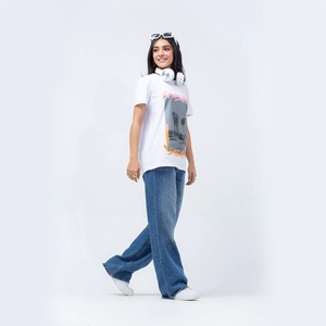 Factory Direct Women's Eco-Friendly 100% Cotton O-Neck Short Sleeve Regular Fit Anti-UV Quick Dry Summer Casual Tops - Product Image 4