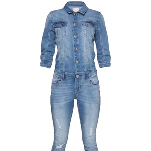 Combinaison en jean moulante respirante pour femme, de haute qualité, à prix abordable, fabriquée au Bangladesh - Product Image 1