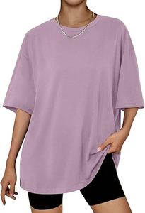 Oversized Loose Crew Neck Tshirt Breathable Eco-Friendly Fabric Anti-UV Print Summer <b>Tunic</b> for Workout Gym Casual Home Wear - Product Image 5