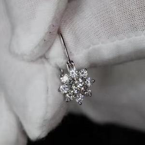 Moissanite Diamond Earrings 925 <b>Sterling</b> <b>silver</b> Gift For Her - Product Image 2