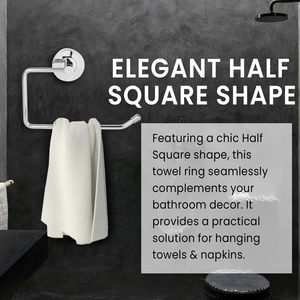 Stainless Steel Towel Ring Half Square Hand Towels Hanger Napkin Holder Stand <b>Bathroom</b> <b>Accessories</b> Decorate Your <b>Bathroom</b> - Product Image 3