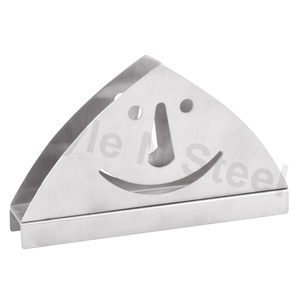 Petit porte-mouchoirs en acier inoxydable, accessoire métallique quotidien avec fonction de stockage, porte-mouchoirs avec un design souriant - Product Image 1