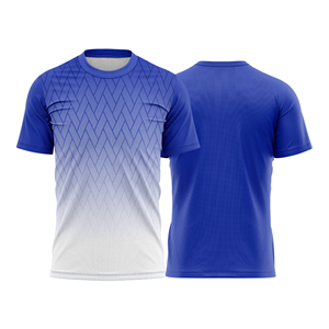 เสื้อฟุตบอลแขนสั้นเนื้อผ้าโพลีเอสเตอร์ 100% น้ำหนักเบา คุณภาพสูง สำหรับสโมสร  รับสั่งทำชื่อทีม บริการ OEM แห้งเร็ว - Product Image 2