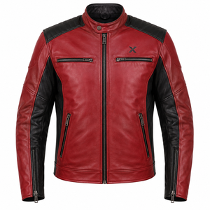Chaqueta de Motocicleta de Cuero Unisex Caf |   Impreso |   Adultos |   Rojo Negro Verde Marrón |   Fabricante OEM ODM |   Diseño Premium - Product Image 1
