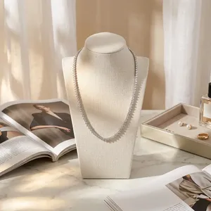 Collar de Diamantes Chapado en Oro Blanco para Mujer, Corte Brillante, Certificado IGI, Joyería Clásica para Boda, Color D, Diamantes Sintéticos Cultivados en Laboratorio - Product Image 1