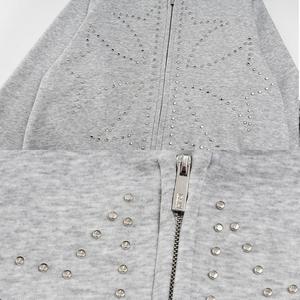 Sweat à capuche Hip Hop ample vintage, épais, essentiel, noir, délavé à l'acide et orné de strass, coupe oversize - Product Image 4