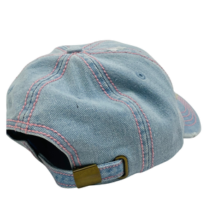 PHIRST <b>Light</b> Denim Hat Custom Embroidered Baseball Cap Unisex Washed Denim Dad Hat Adjustable Snapback Casual Streetwear Hat OEM - Product Image 4