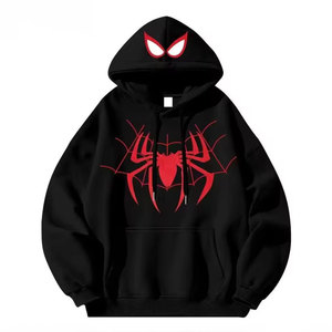 Sweat à capuche décontracté personnalisé pour l'hiver, style streetwear, haute qualité, imprimé araignée, épais, écologique, avec poches - Product Image 1