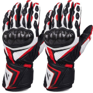 Gants de moto en cuir d'hiver de haute qualité à doigts entiers avec fonction tactile, panneaux respirants et sangle de poignet imperméable - Product Image 1