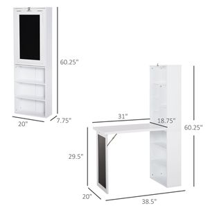Tavolo da Scrittura Convertibile con Ripiano Laterale e Design Estensibile per Ufficio Domestico - Product Image 3