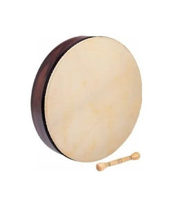 Instrumento de Percusión con Parches de Piel de Cabra, Tambor Tradicional con Aro de Madera de Sauce para Bodhrán, Tamaños 14', 16' - Product Image 1