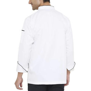 Chaqueta de Chef Negra Personalizada con Ribete Amarillo, Uniforme de Cocina de Manga Larga, Chaqueta de Chef Profesional para Restaurante, Hotel, Panadería, Catering - Product Image 5