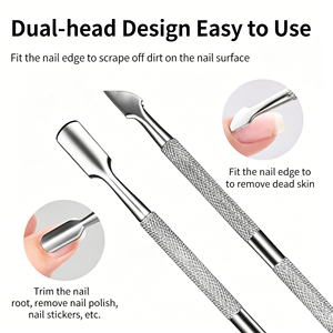 Double Head Nail Cuticle Pusher Nail Surface Sand Stainless Steel Nail Cuticle Pusher - Product Image 6