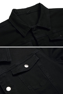 Chaqueta de mezclilla para hombre de la mejor calidad, con cuello, 100% algodón, estilo oversize. - Product Image 6