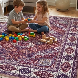 Alfombra Moderna de Poliéster y Algodón |   Alfombra lavable hecha a máquina, ecológica, apta para mascotas, con propiedades antibacterianas y resistentes a las manchas. - Product Image 4