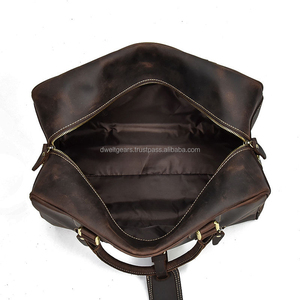 Bolsa de Viaje Plegable de Cuero Genuino con Cierre de Cremallera, Ligera, Impermeable, Almacenamiento, Logotipo Personalizado, Proveedor OEM al por Mayor - Product Image 4