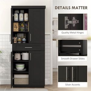 Mobile da Cucina Moderno con Finitura Lucida, Piano in Granito Artificiale, Stile Naturale, Arredamento Cucina per Appartamenti - Product Image 6