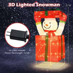 Pupazzo di Neve Luminoso in Confezione Regalo, Decorazione Natalizia in Plastica da Tavolo per Feste al Chiuso - Product Image 5