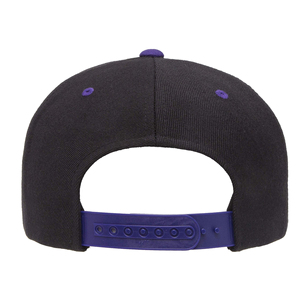 Black <b>Purple</b> 6-Panel Snapback Cap Unisex Adjustable Street Style Twill <b>Hat</b> - Product Image 5