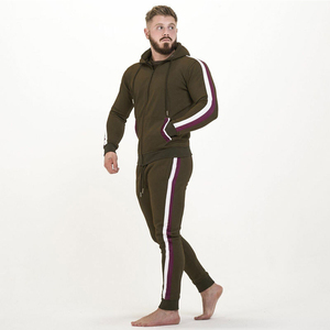 Conjunto Deportivo 2 en 1 para Hombre, Sudadera con Capucha Gris, Cierre de Cremallera, Mangas Largas, Bolsillos Laterales, Ropa Deportiva Informal, Transpirable, 100% Algodón - Product Image 2