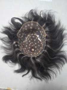 วิกผมผู้ชายแบบตรง ทำจากผมแท้ของคนอินเดีย ยี่ห้อ Taz Hair BD  ฐานลูกไม้ด้านหน้า PU  แบบ V-loop  ลอนหยิก  ดีไซน์กลางศีรษะ - Product Image 5