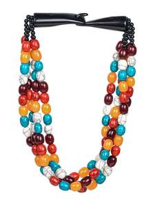 MN EXPORTS Women's Fashion Red Black Natural Pearl Heart Beaded Resin Hand-made <b>Statement</b> <b>Necklace</b> for Party & Wedding - Product Image 2