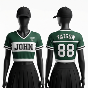 Maillot de cheerleading en polyester 180 GSM anti-humidité, design à panneaux marron crème, logo personnalisé imprimé - Product Image 3