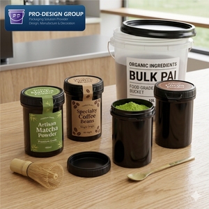 Seau en plastique de qualité alimentaire 180 ml avec couvercle antivol à bande déchirable pour le stockage d'aliments et de boissons, bidons et fûts en PEHD - Product Image 5