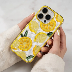 Coque de téléphone à motif de citron perlé pour téléphones, housse décorative tendance estivale - Product Image 1