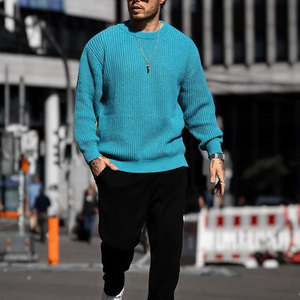 Pull en tricot pour homme, pull décontracté de qualité supérieure, tricot doux et chaud, col rond, vente en gros, vêtements de mode d'hiver - Product Image 2
