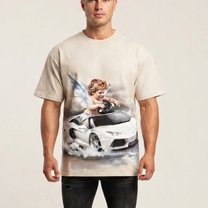 T-shirt tendance personnalisé avec imprimé de voiture de sport blanche, col rond, 100% coton jersey, manches courtes, unisexe. - Product Image 6