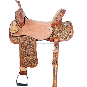 Siège chaud entièrement sculpté Meilleure vente à la main en cuir véritable Western Pleasure Riding Saddle Disponible en vrac au prix de gros - Product Image 6