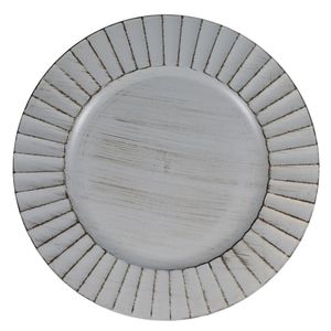 Elegant <b>Brushed</b> Silver Metal Charger Plate 13 Inch Stainless Steel Decorative Underplate for Luxury Wedding & Event Decor Plates - Product Image 2