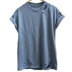 เสื้อยืดผู้ชายผ้าคอตตอนลายหยาบแบบย้อนยุคสำหรับ2025ฤดูร้อนกำหนดได้เอง - Product Image 4