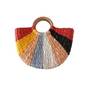 Sac en jacinthe d'eau pour femmes, sac à main en fibre naturelle tissé à la main, sac fourre-tout écologique et tendance pour la plage, les voyages, style décontracté, Vietnam - Product Image 5