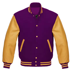 Blouson universitaire décontracté pour homme à col montant, veste de sport d'extérieur style Letterman, blouson d'hiver uni brodé pour garçons - Product Image 6
