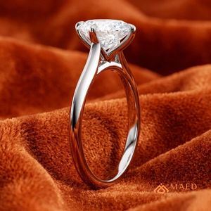 925 Sterling <b>Silver</b> Oval Cut Moissanite/Diamond <b>Solitaire</b> Engagement <b>Ring</b> for Women, Classic 4 Prong Setting Minimalist - Product Image 5