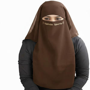 Niqab 2025 al por Mayor, Pañuelo Ligero para Mujeres Musulmanas, Velo, Cubre Rostro, Máscara, Abaya, Hiyab, Burka, Niqab de Dos Capas de Chifón - Product Image 3